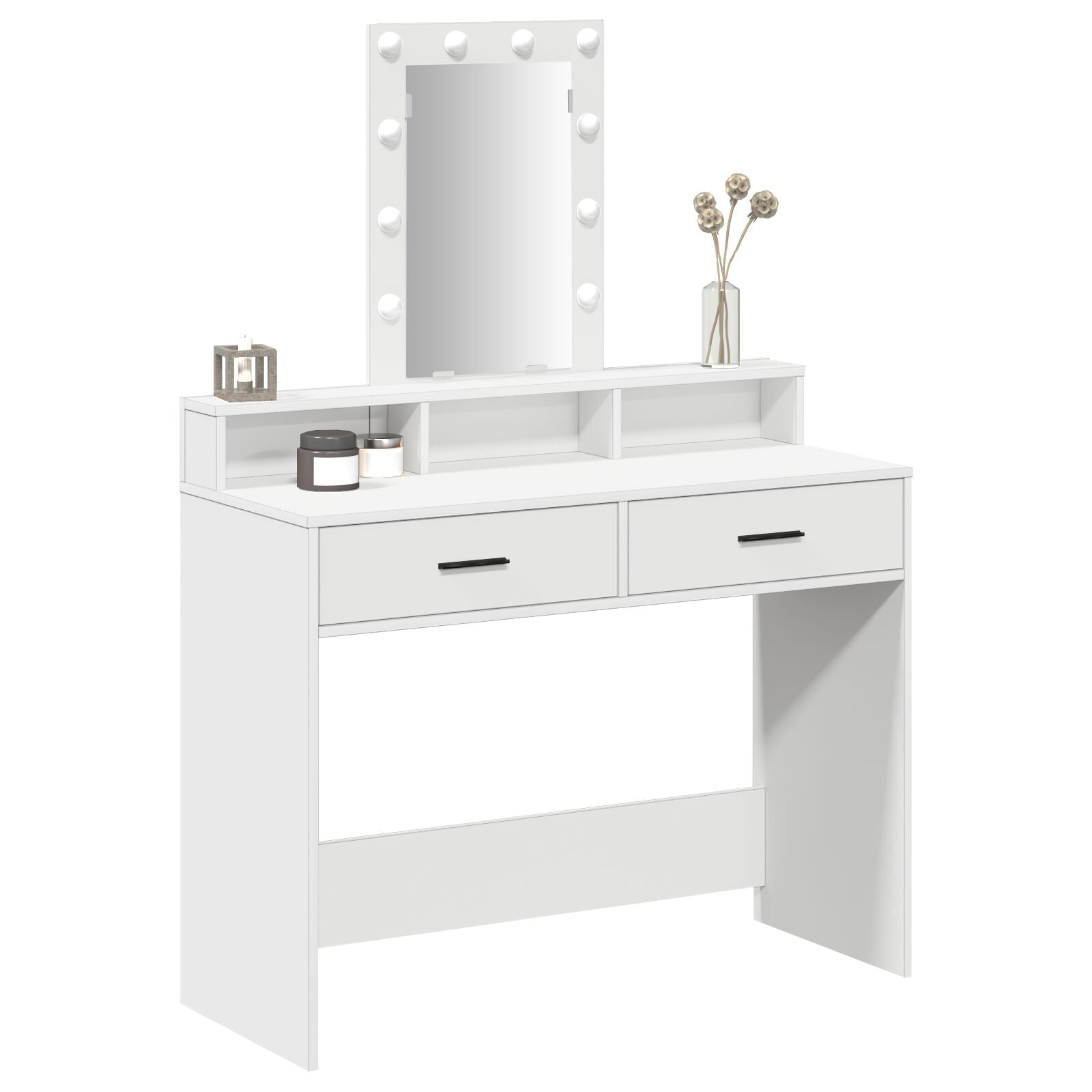 Table de maquillage vidaXL Blanche MDF 100 x 41 x 140 cm Rectangulaire Coiffeuses vidaXL
