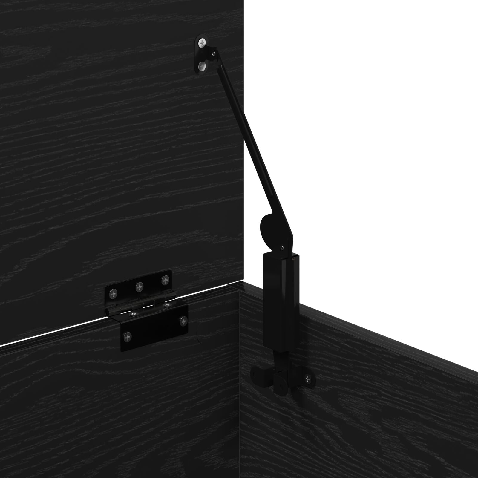 Coffre de rangement vidaXL avec couvercle en chêne noir 60x42x46 cm en bois semi-massif Coffres de rangement vidaXL