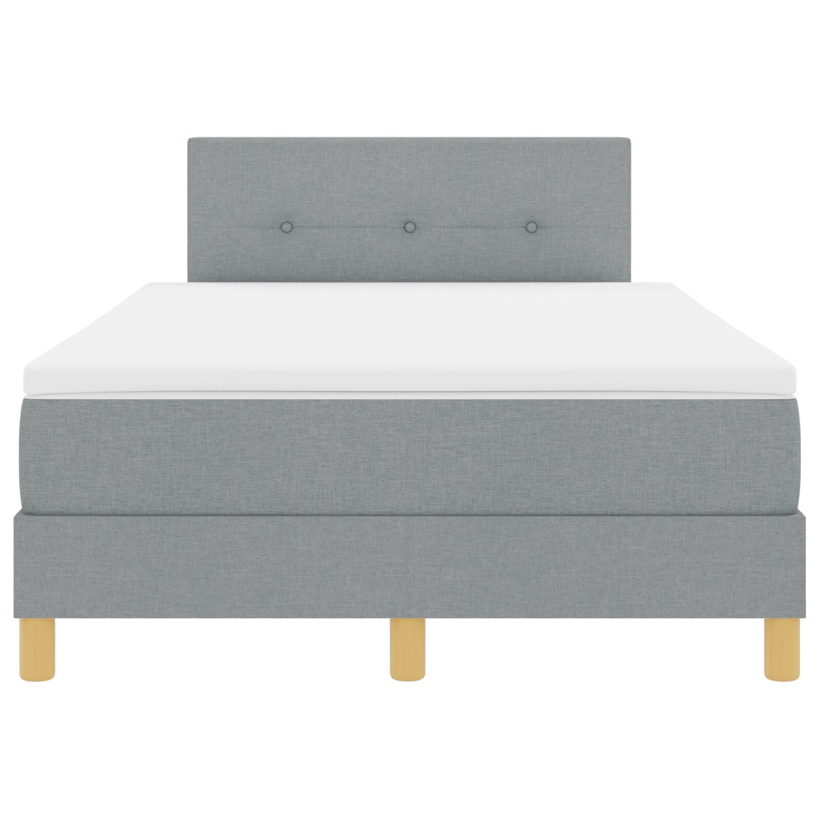 Lit à ressort avec matelas Gris clair 120x190 cm Tissu Lits & cadres de lit vidaXL