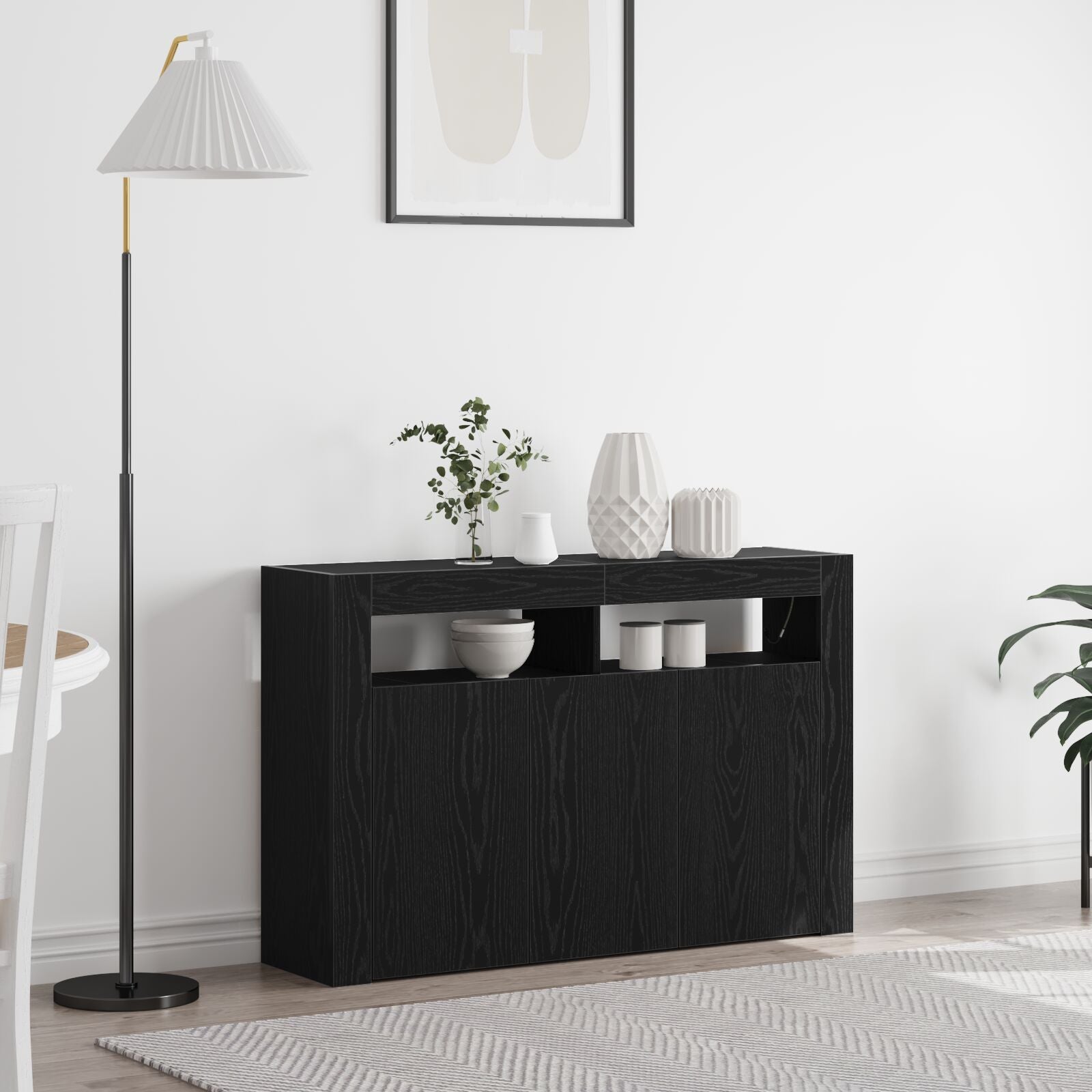 Buffet Chêne noir Bois aggloméré 116 x 30 x 75 cm Buffet moderne Buffets & bahuts vidaXL