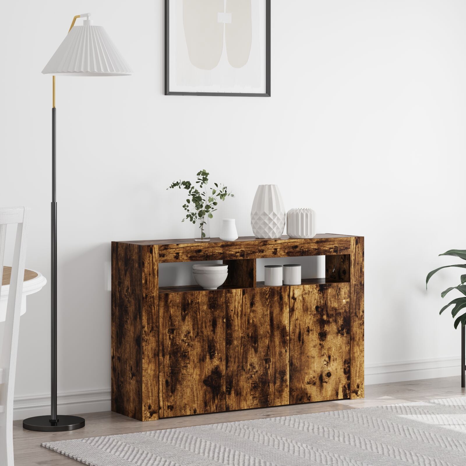 Buffet Chêne Fumé Bois d'Ingénierie 116 x 30 x 75 cm Buffets & bahuts vidaXL