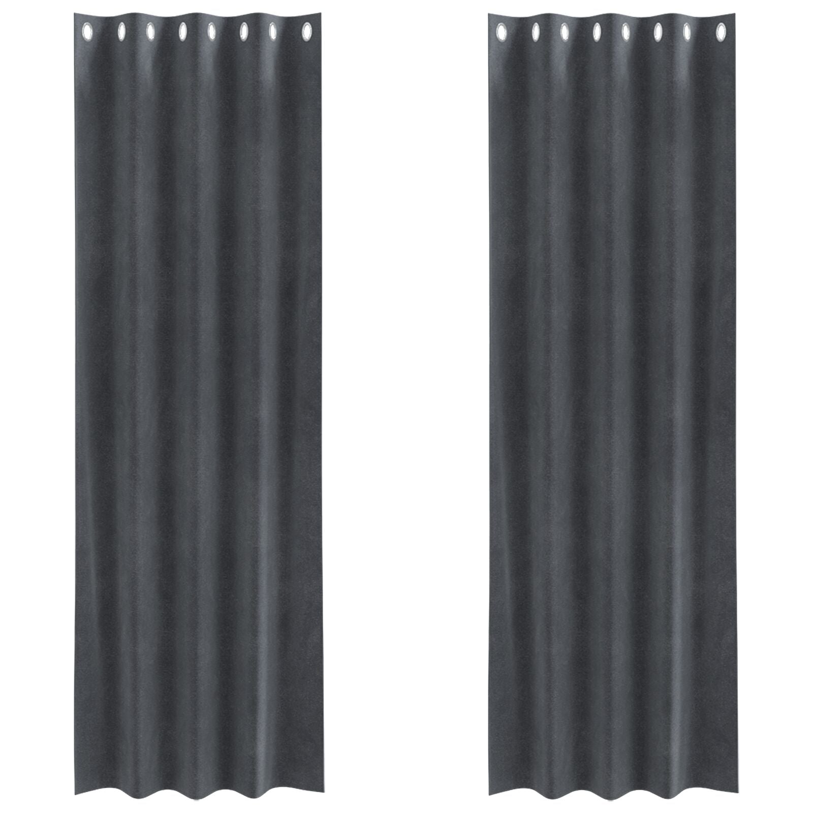 Rideaux occultants vidaXL avec œillets 2 pcs en velours gris clair Rideaux vidaXL