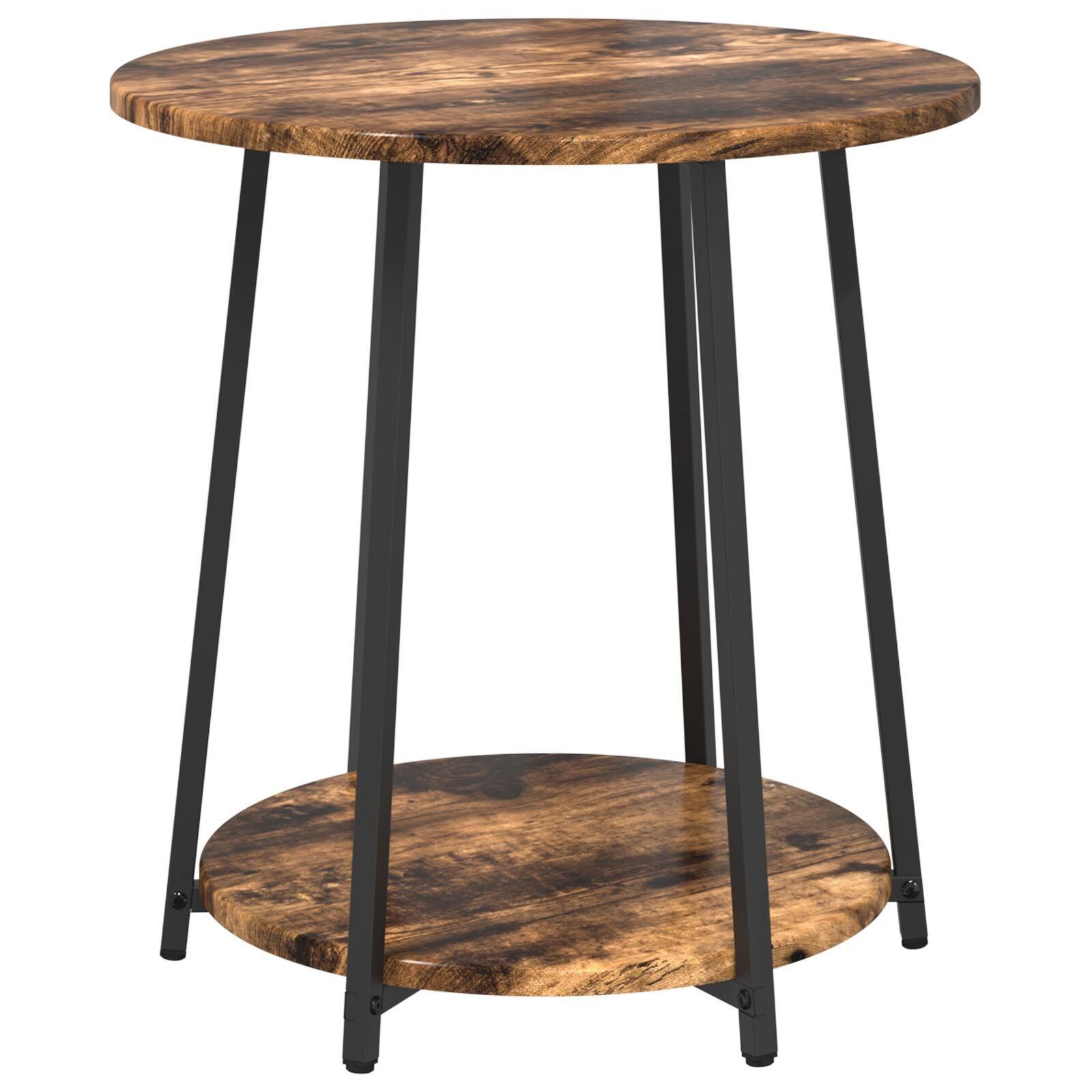 Table d'appoint vidaXL 2 pcs en chêne fumé, bois d'ingénierie et métal Tables d'appoint vidaXL