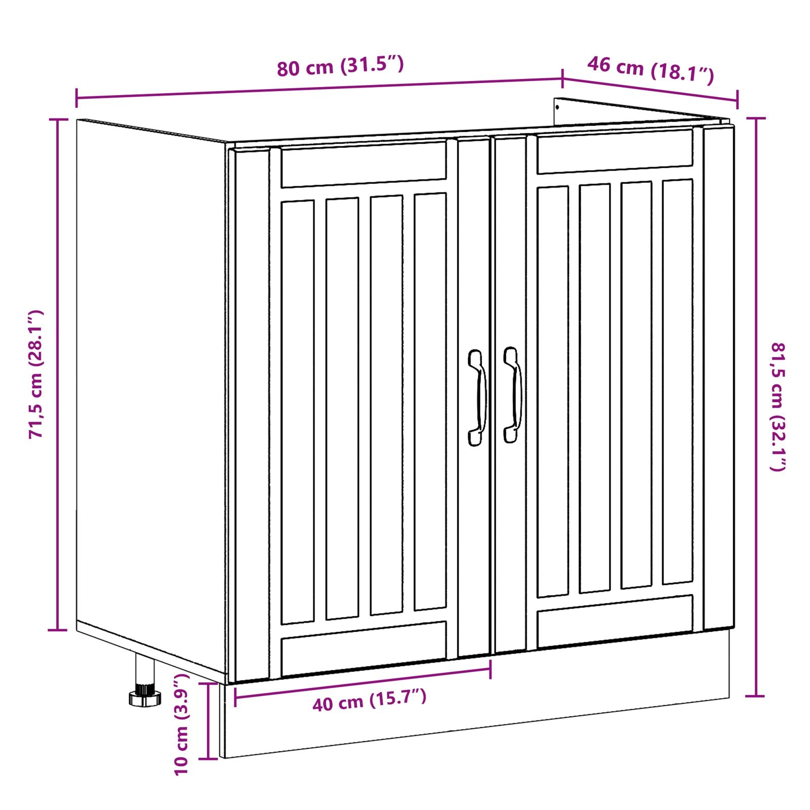 Meuble de cuisine vidaXL ""Lucca"" avec bacs doubles en chêne sonoma en bois d'ingénierie Meubles de cuisine vidaXL
