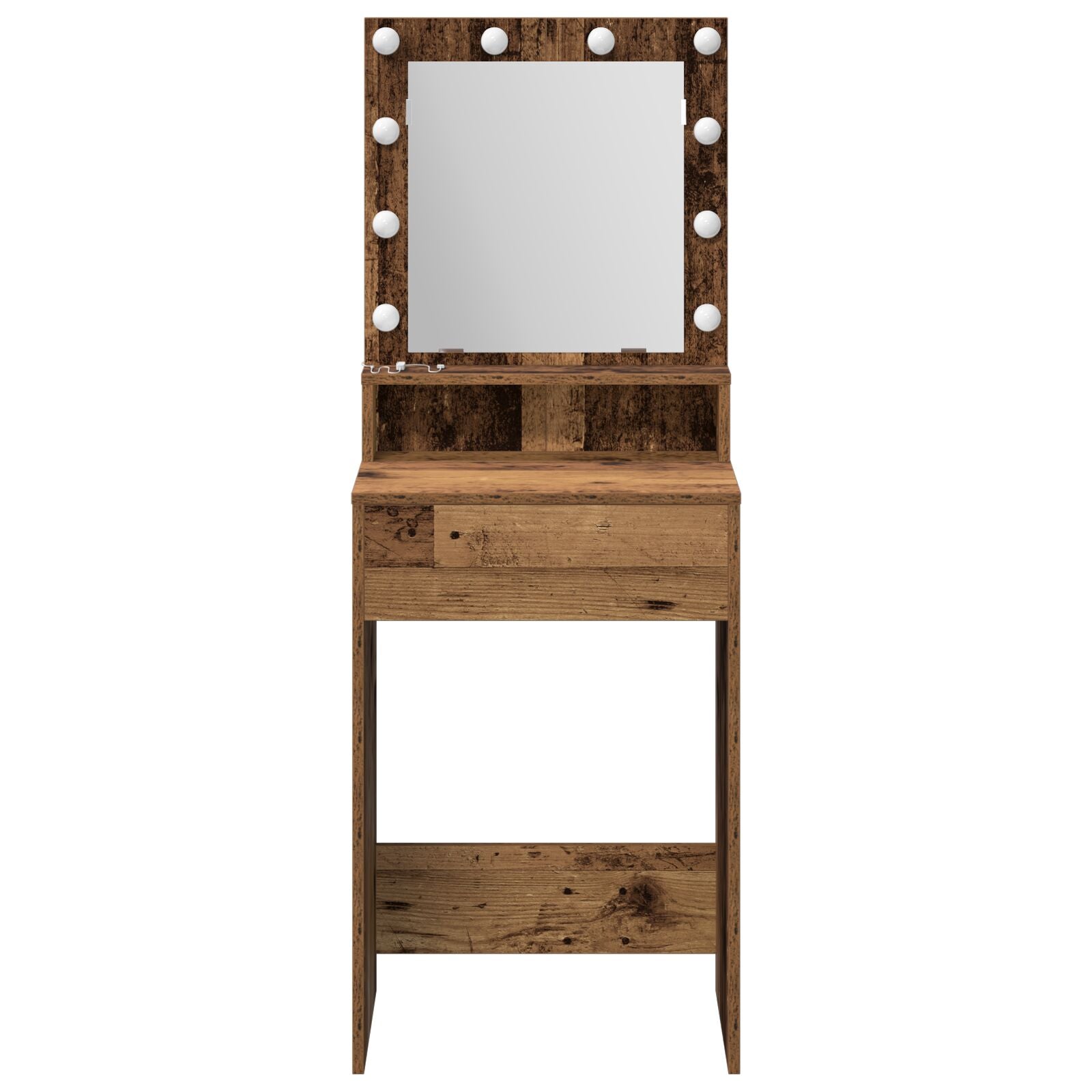 Coiffeuse avec LED - Vieux bois, 50x41x135 cm Coiffeuses vidaXL