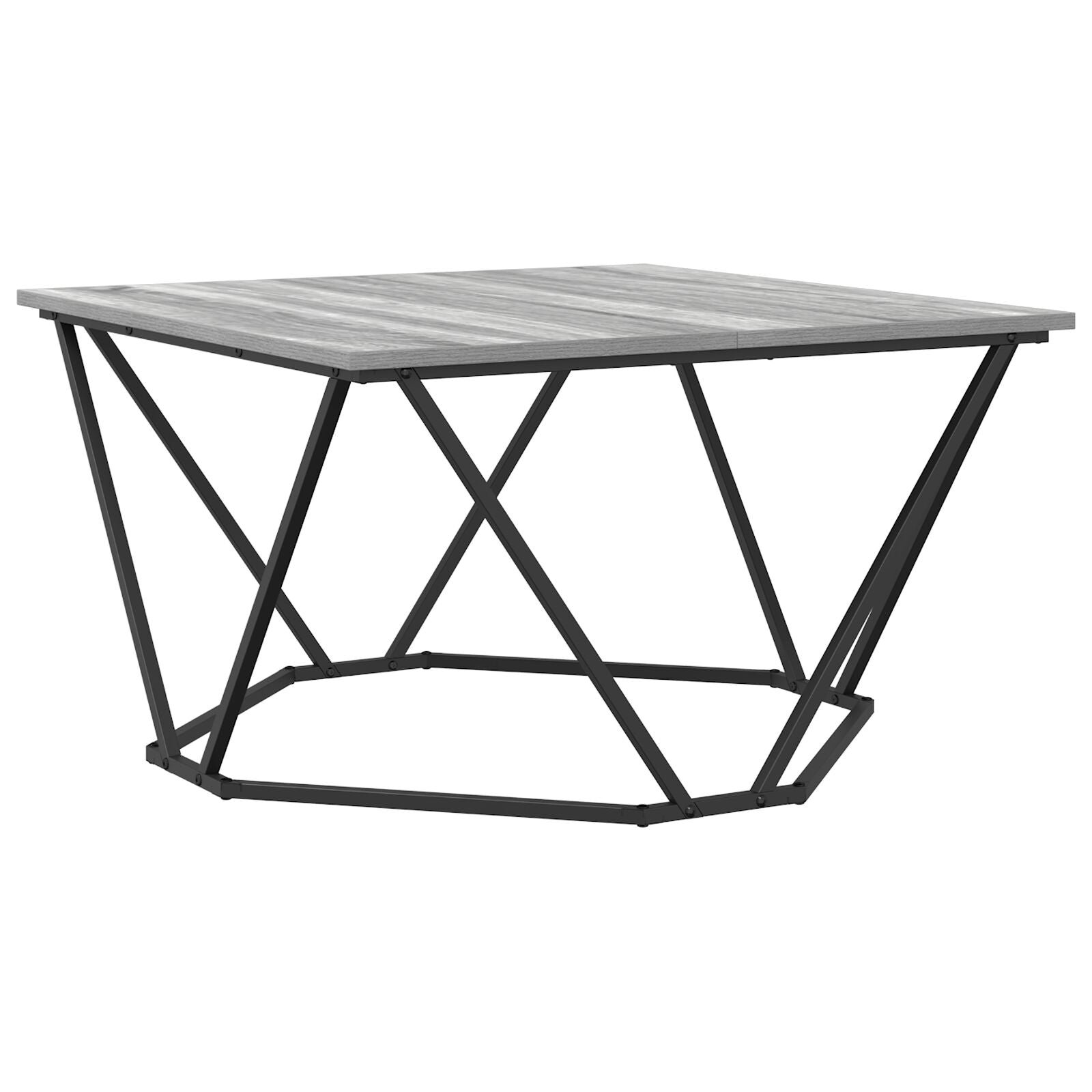 Sonoma Grise Bois d'Ingénierie, Métal Moyenne Moderne Tables basses vidaXL
