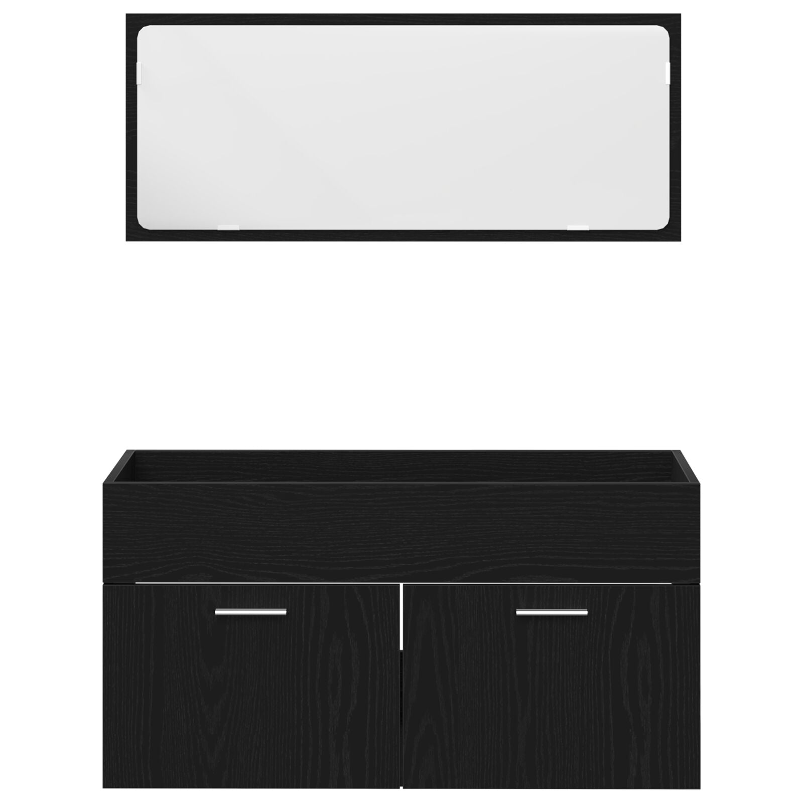 Ensemble de meubles de salle de bain 2 pièces en bois d'ingénierie chêne noir Ensembles de mobilier pour salles de bains vidaXL