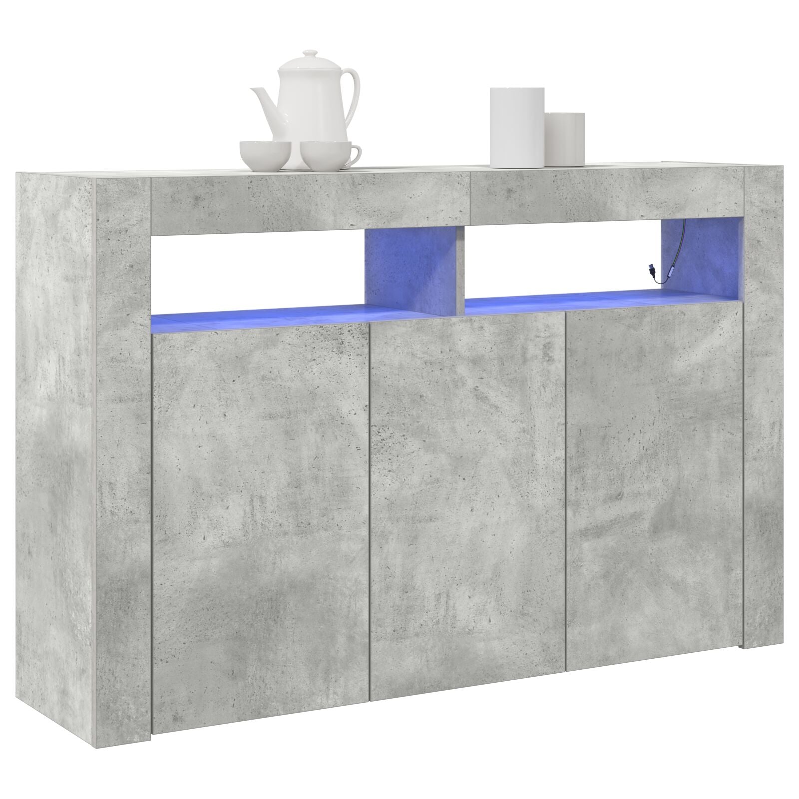 Buffet Gris Béton Bois Reconstitué 116 x 30 x 75 cm Rectangulaire Buffets & bahuts vidaXL