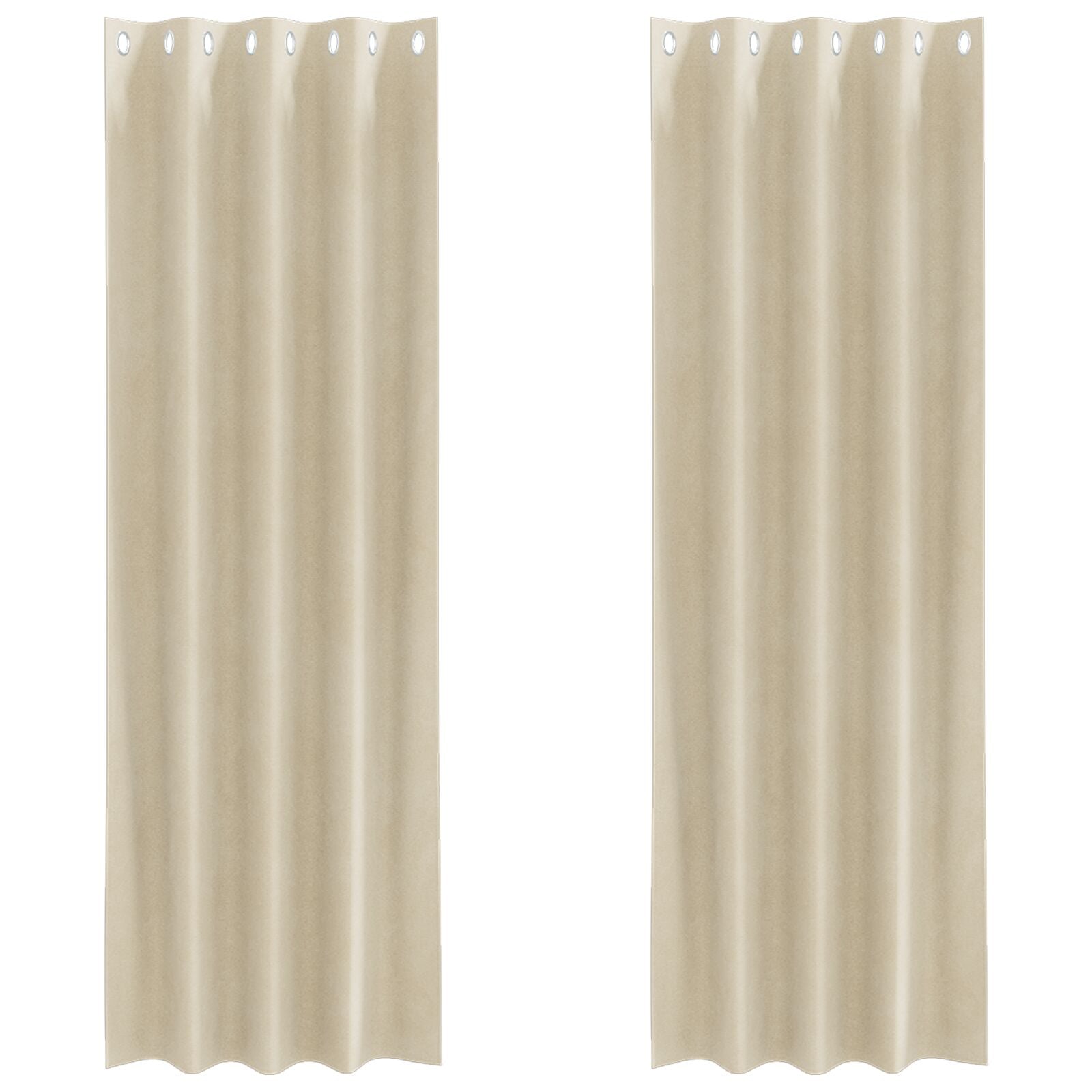 Rideaux occultants vidaXL avec œillets 2 pcs en velours crème Rideaux vidaXL