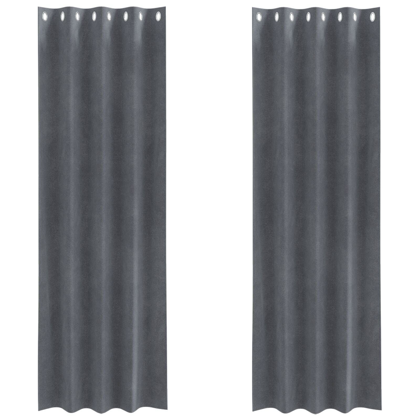Rideaux occultants vidaXL avec œillets 2 pièces en velours gris clair super léger Rideaux vidaXL