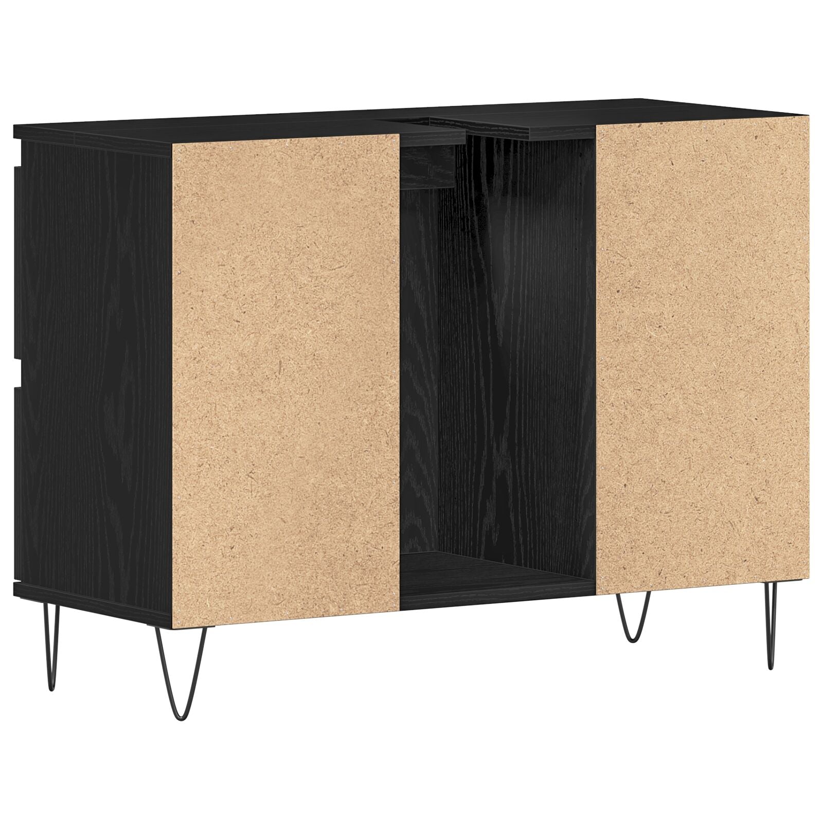 Meuble sous évier de salle de bain vidaXL Chêne Noir 80x33x60 cm Bois d'ingénierie Ensembles de mobilier pour salles de bains vidaXL