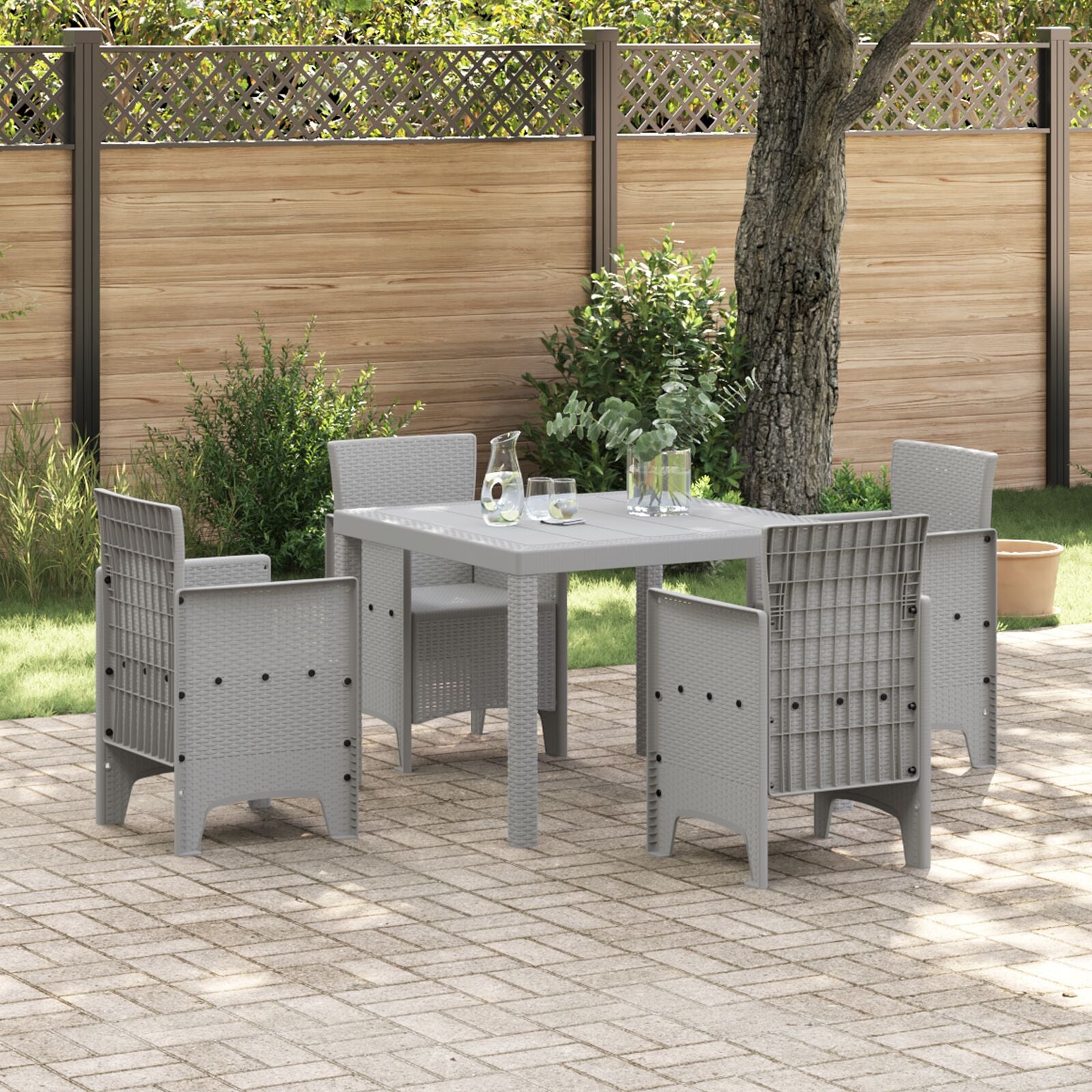Table extérieure vidaXL Gris clair Plastique Standard Durable Tables de jardin vidaXL