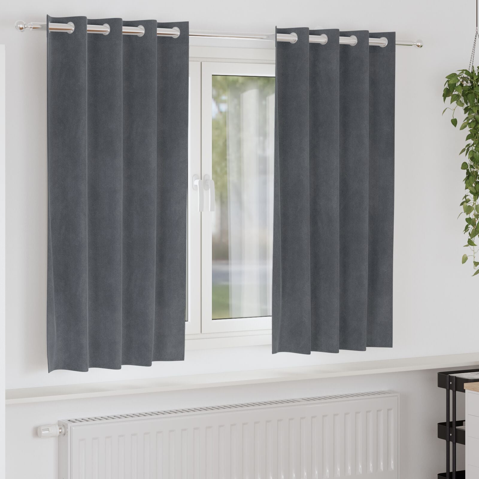 Rideaux occultants vidaXL avec œillets 2 pcs Velours gris clair super léger Rideaux vidaXL