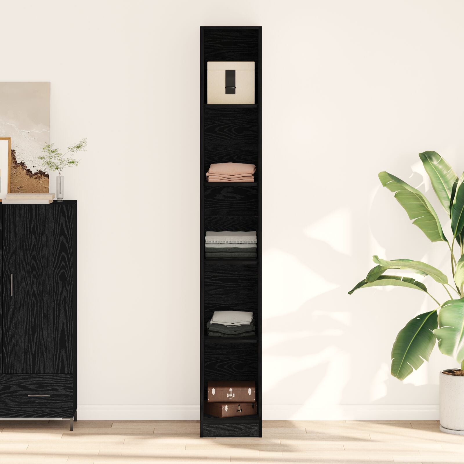 Armoire Chêne Noir - 30x50x200 cm, en bois d'ingénierie Armoires vidaXL