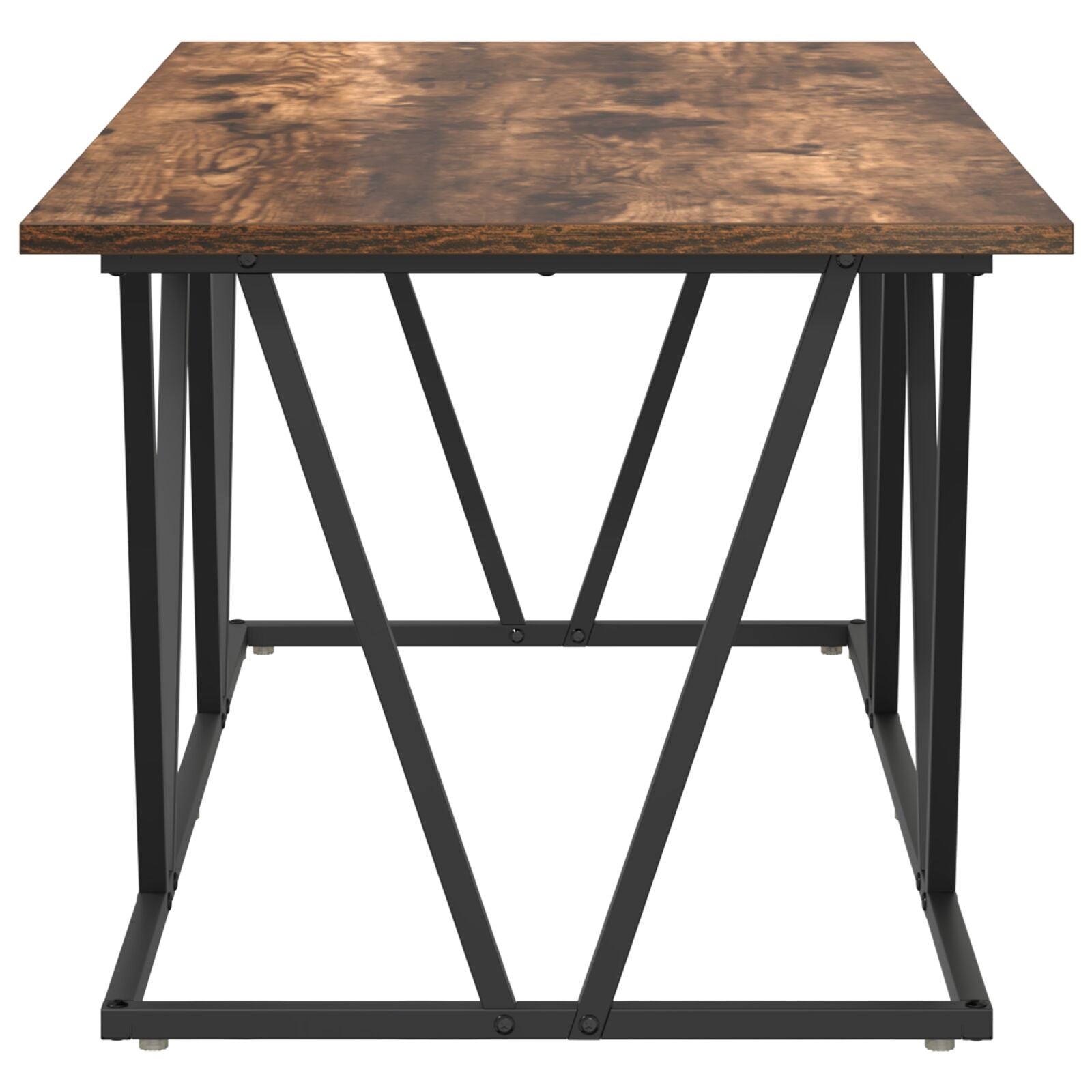Table basse vidaXL en chêne fumé 100x50x40 cm en bois composite et métal Tables basses vidaXL