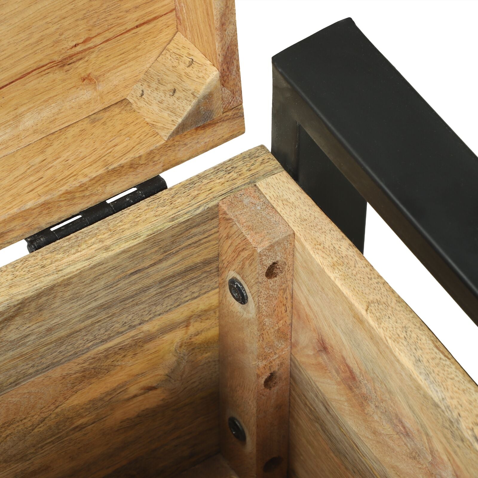 Coffres de rangement vidaXL 40x30x30cm en bois de manguier massif et métal Coffres de rangement vidaXL