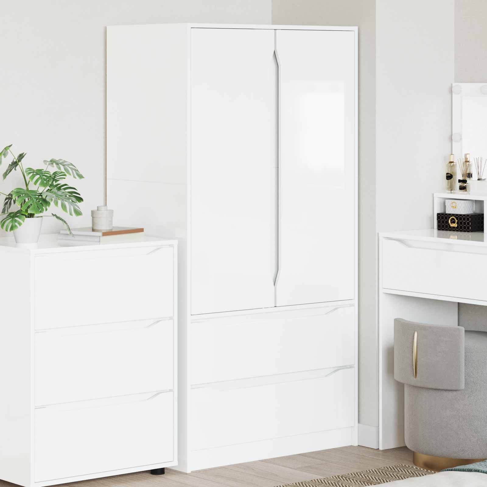 Armoire Blanc Brillant 79,5 x 49 x 156 cm Bois d’ingénierie - XIOS