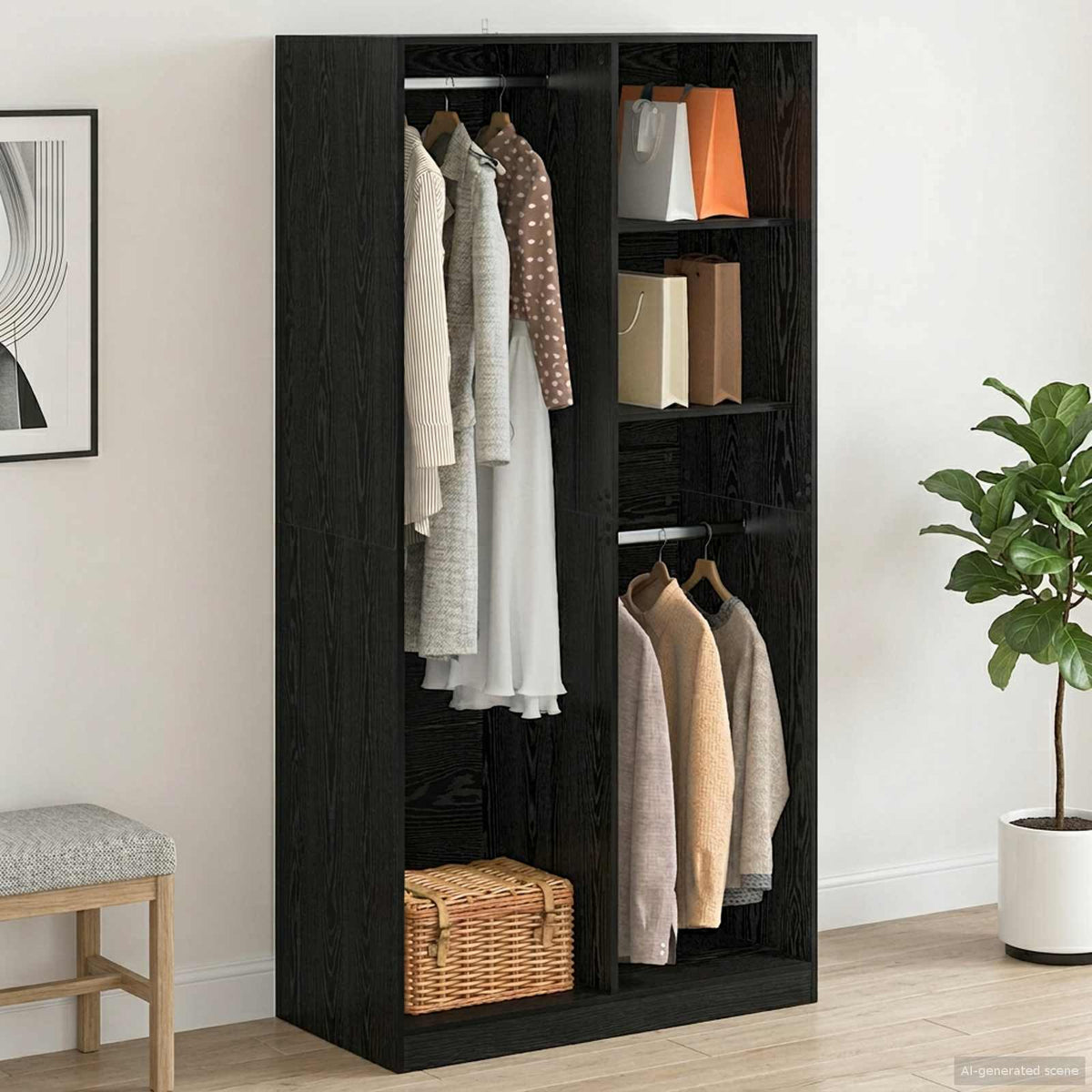 Armoire Chêne noir 100 x 50 x 200 cm Bois d’ingénierie - XIOS