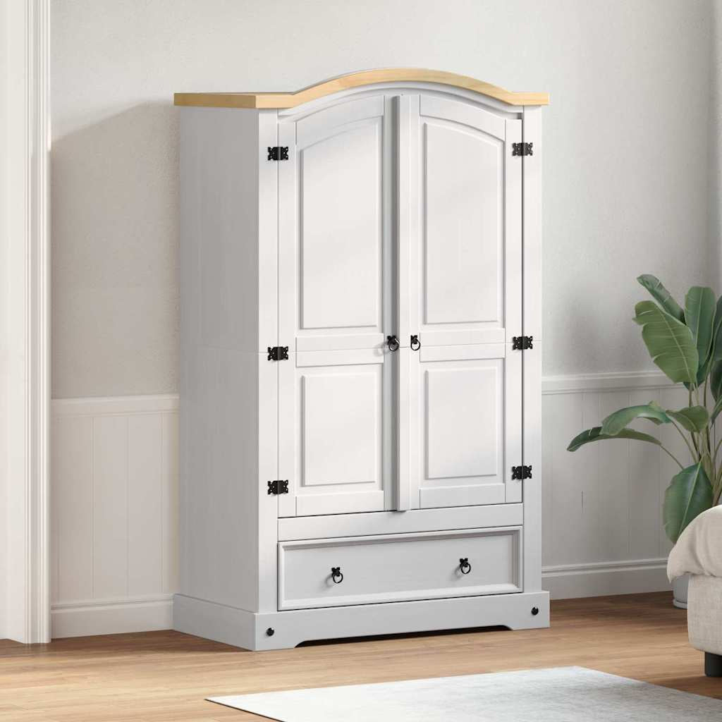 Armoire CORONA Blanc 101 x 52 x 170 cm Pin massif - XIOS