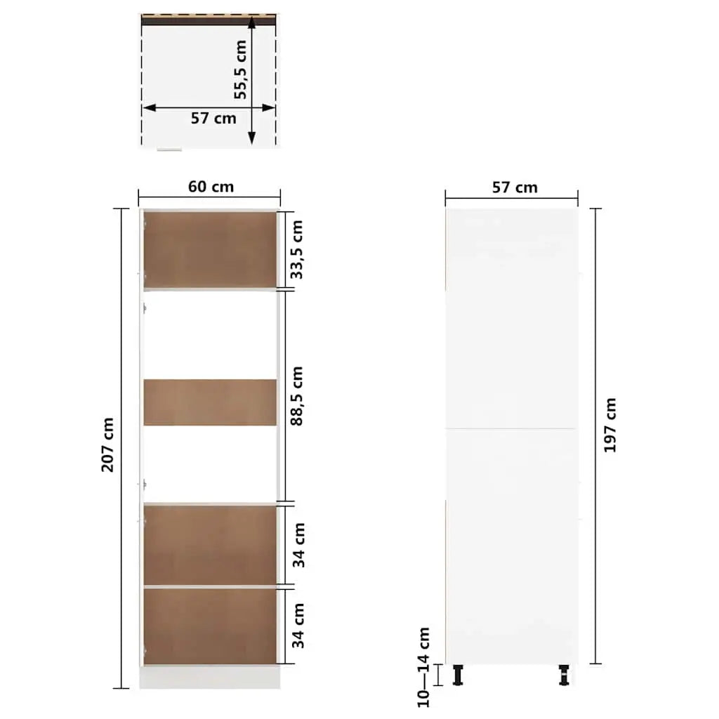 Armoire réfrigérée ’Lyon’ Blanc 60 x 57 x 207 cm Bois d’ingénierie - XIOS