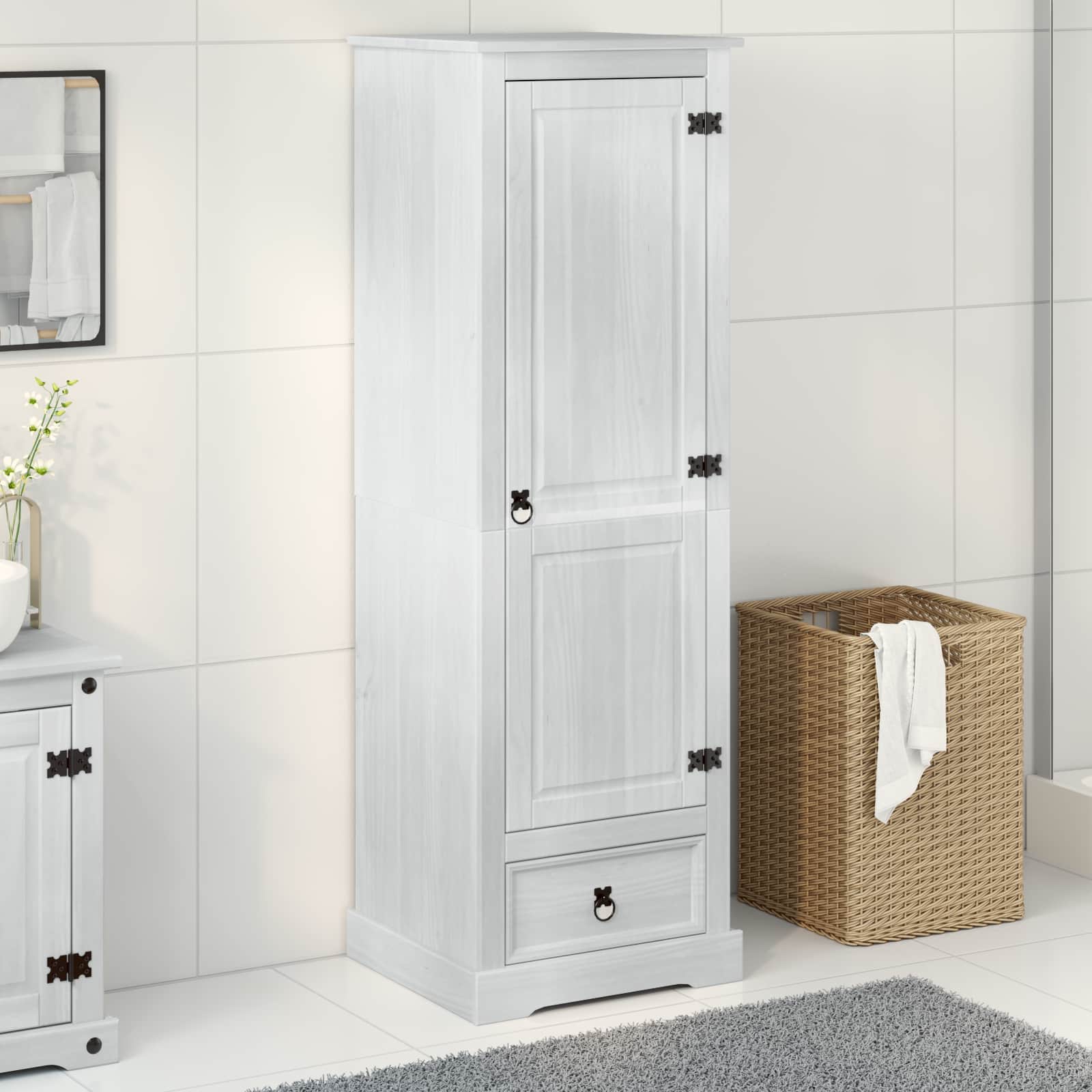 Armoires Blanc 55 x 50 x 170 cm Pin massif - XIOS