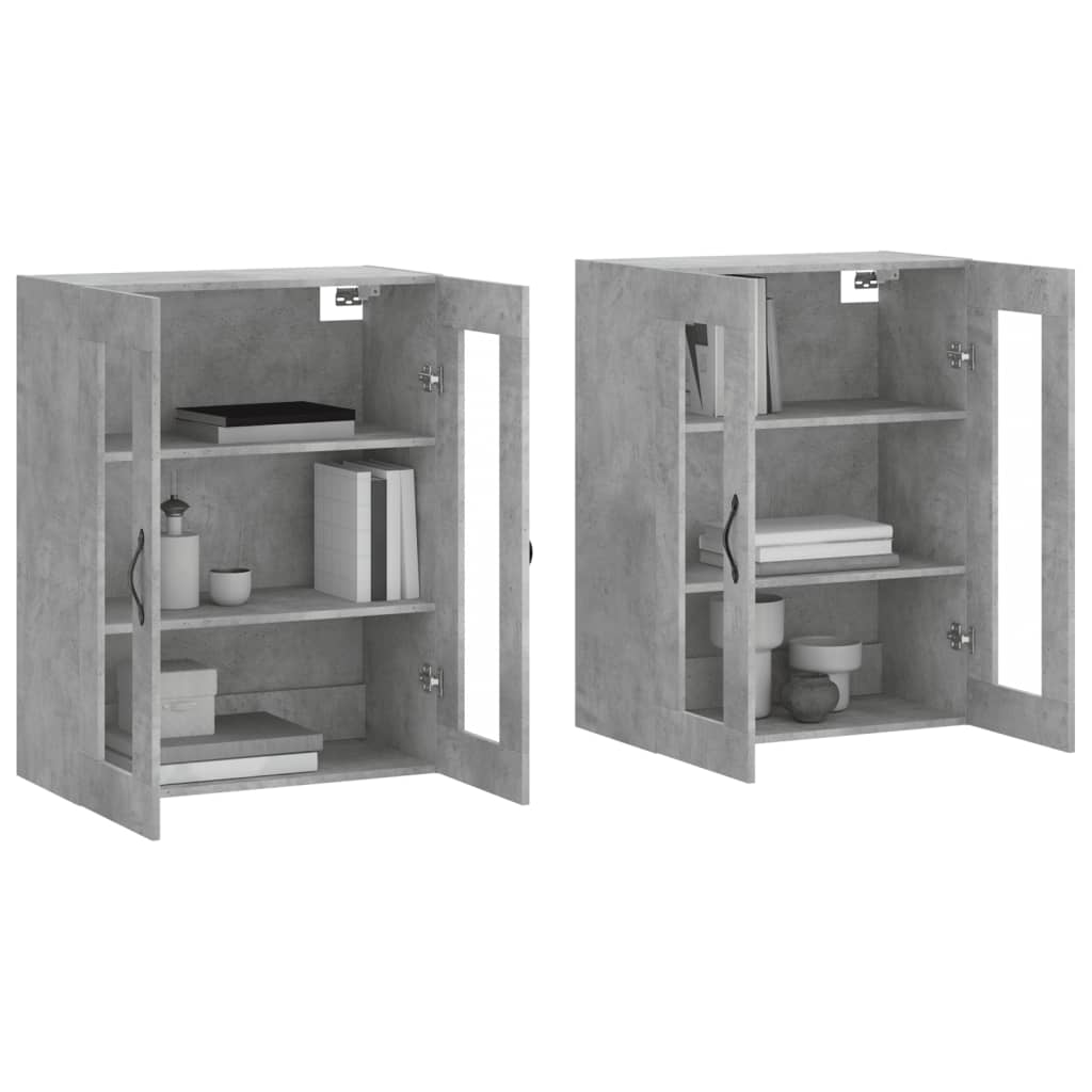 Armoires murales 2 pcs gris béton bois d'ingénierie - XIOS