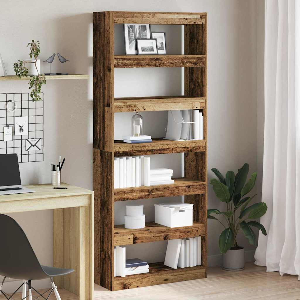 Bibliothèque 6 niveaux 80 x 30 x 198 cm Bois d'ingénierie - XIOS