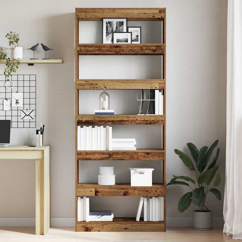 Bibliothèque 6 niveaux 80 x 30 x 198 cm Bois d'ingénierie - XIOS