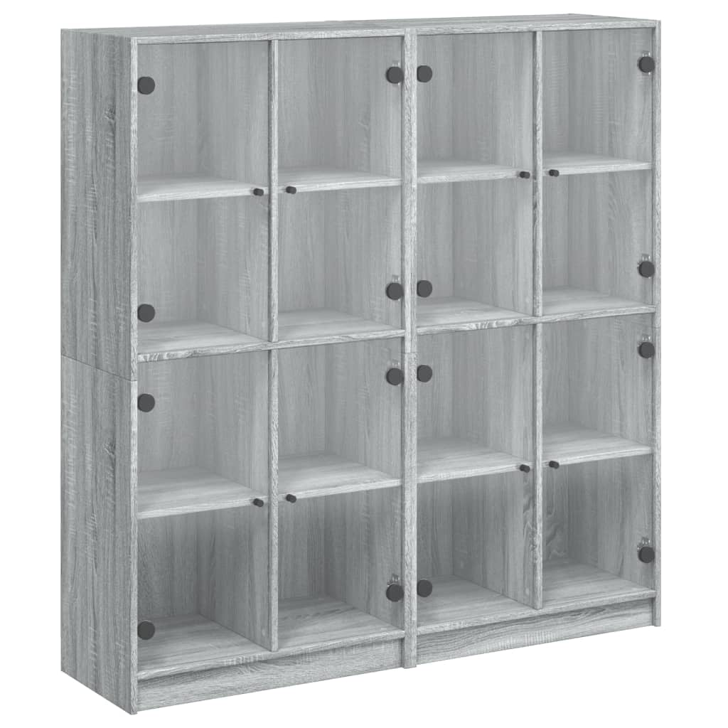 Bibliothèque avec portes sonoma gris 136x37x142 cm - XIOS
