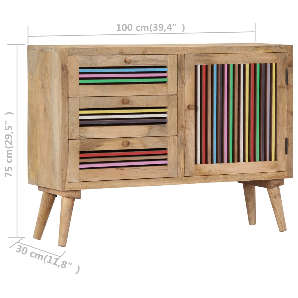 Buffet 100 x 30 x 75 cm Bois de manguier massif - XIOS