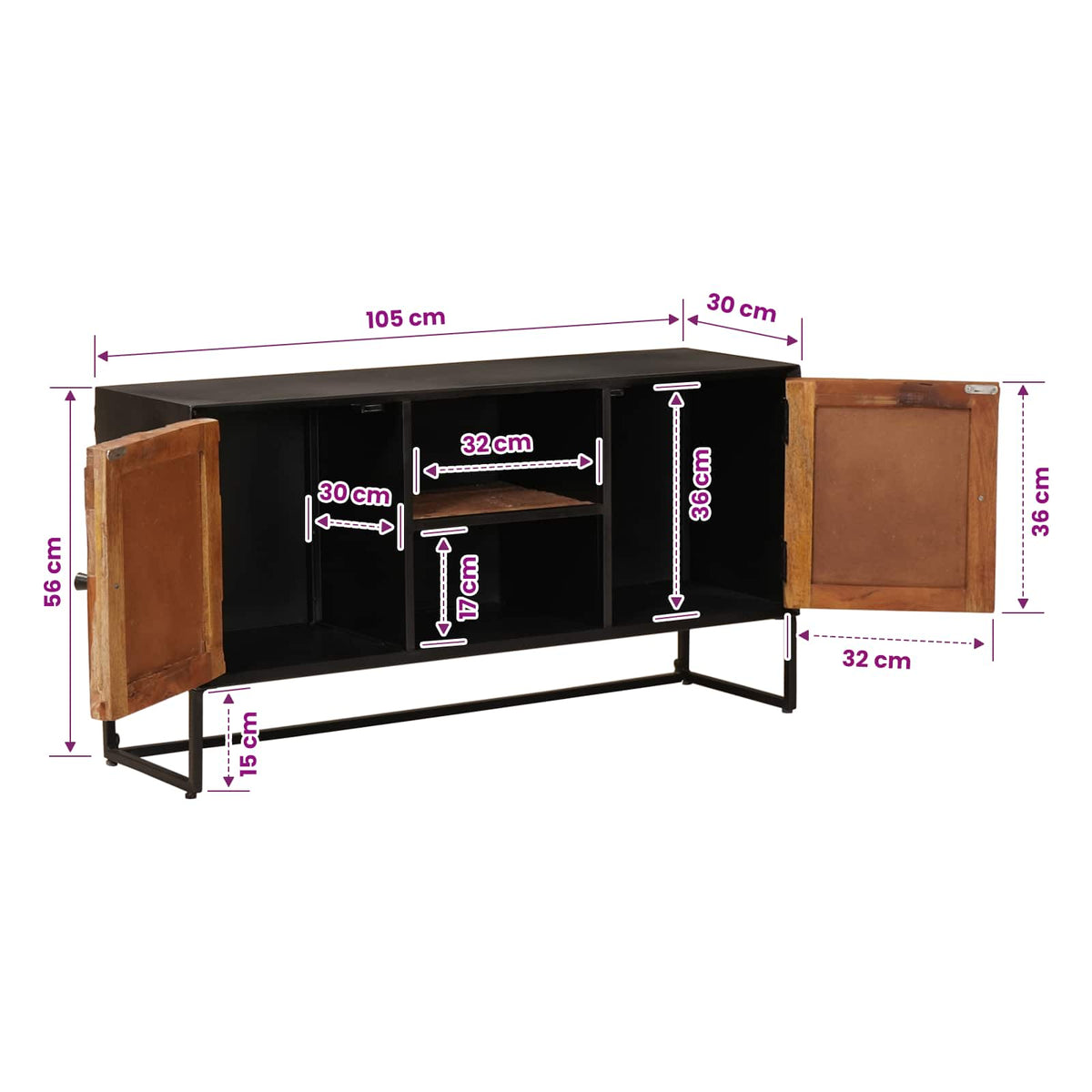 Buffet 105 x 30 x 55 cm - XIOS