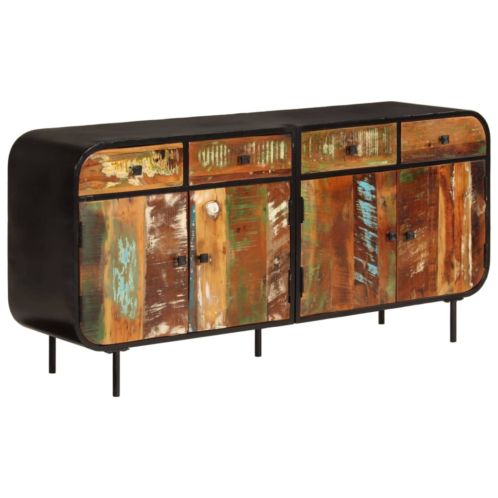 Buffet 140x35x70 cm bois massif de récupération et métal - XIOS