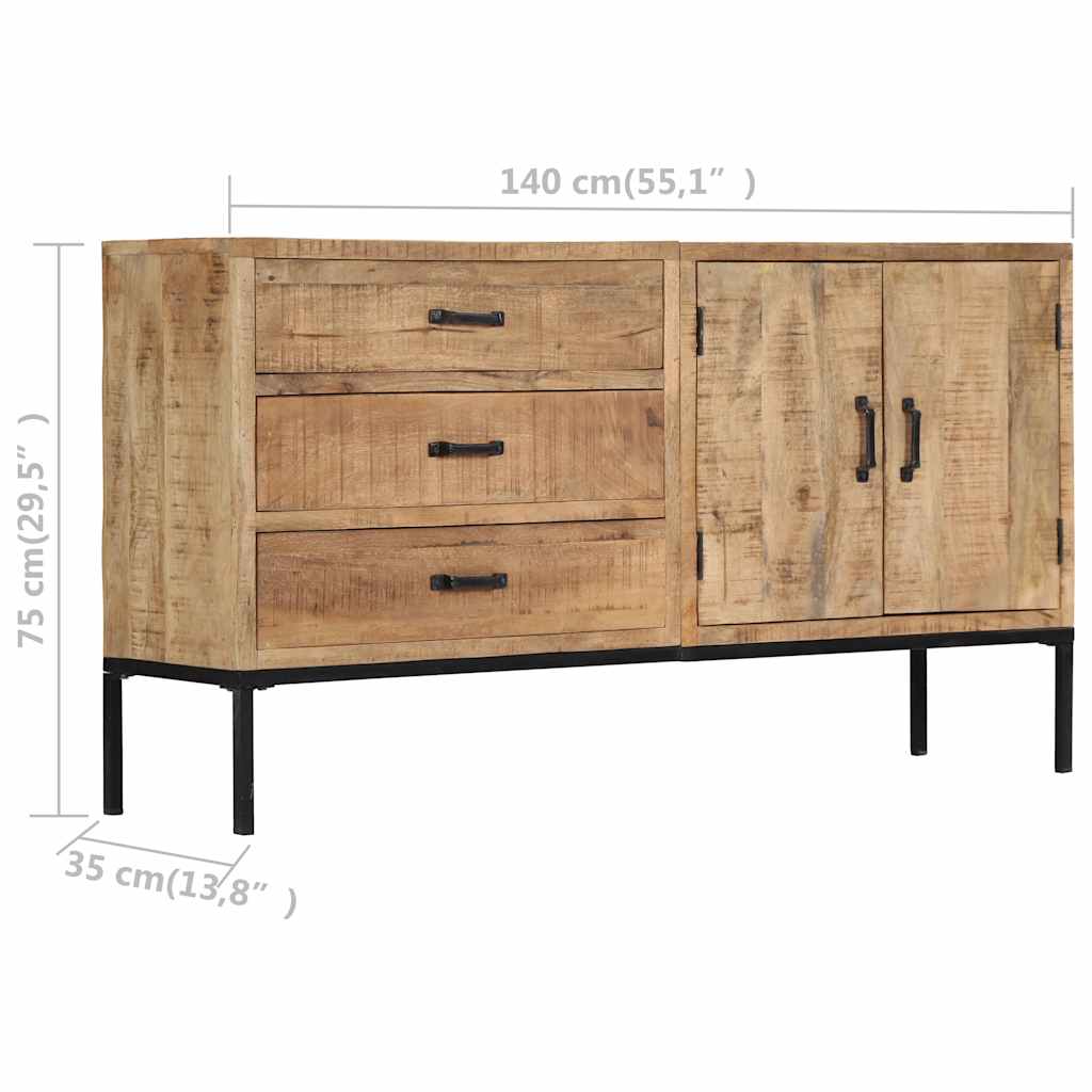 Buffet 140x35x75 cm Bois de manguier massif - XIOS