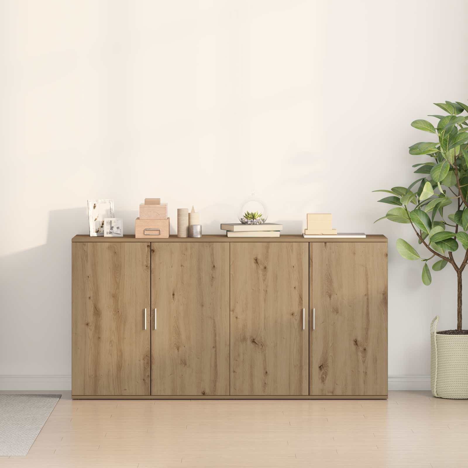 Buffet 2 pc Chêne artisanal 79 x 38 x 80 cm Bois d'ingénierie - XIOS