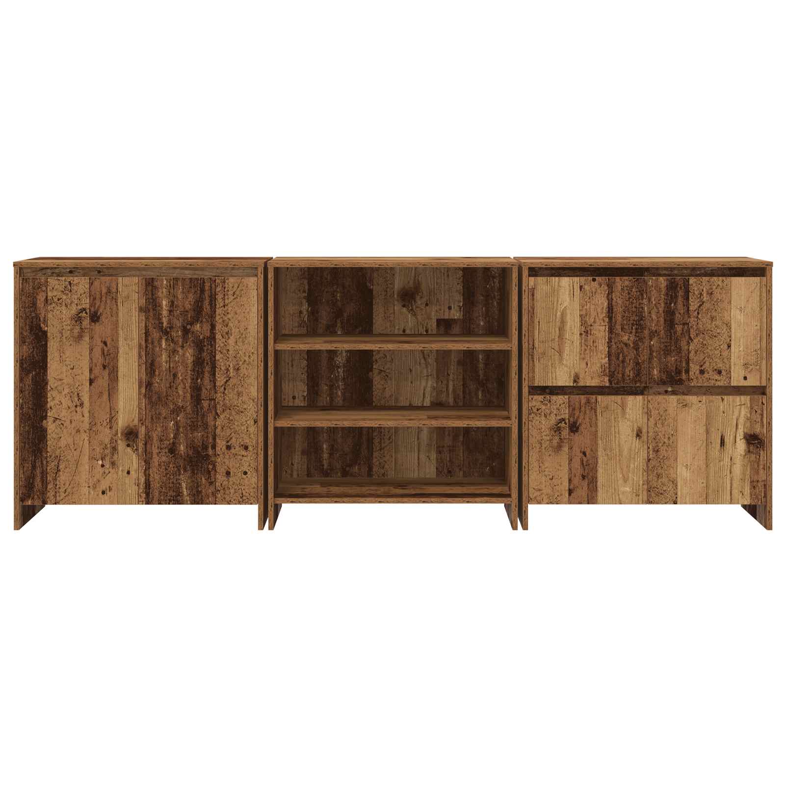 Buffet 3 pc Bois ancien 70 x 41 x 75 cm Bois d'ingénierie - XIOS