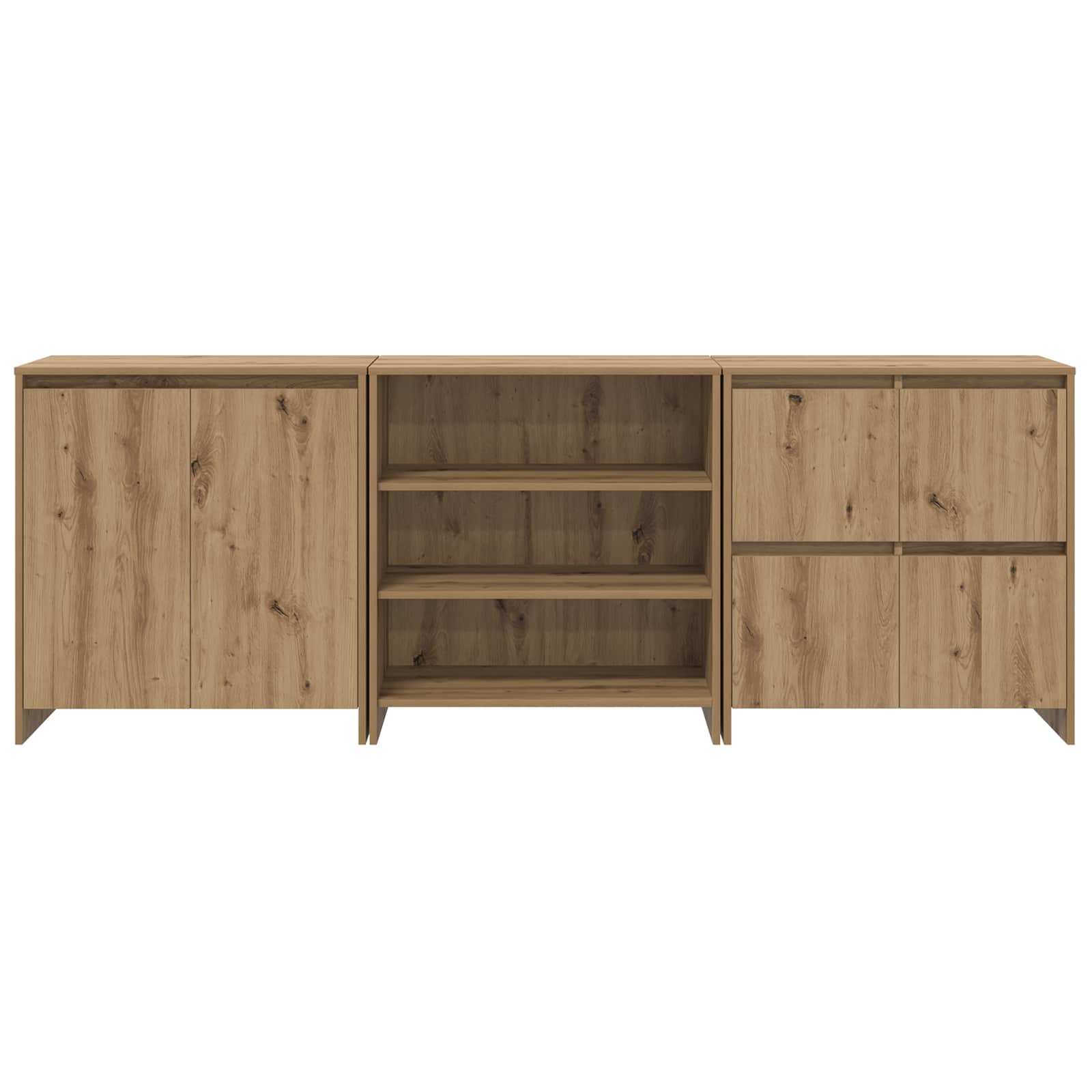 Buffet 3 pc Chêne artisanal 70 x 41 x 75 cm Bois d'ingénierie - XIOS