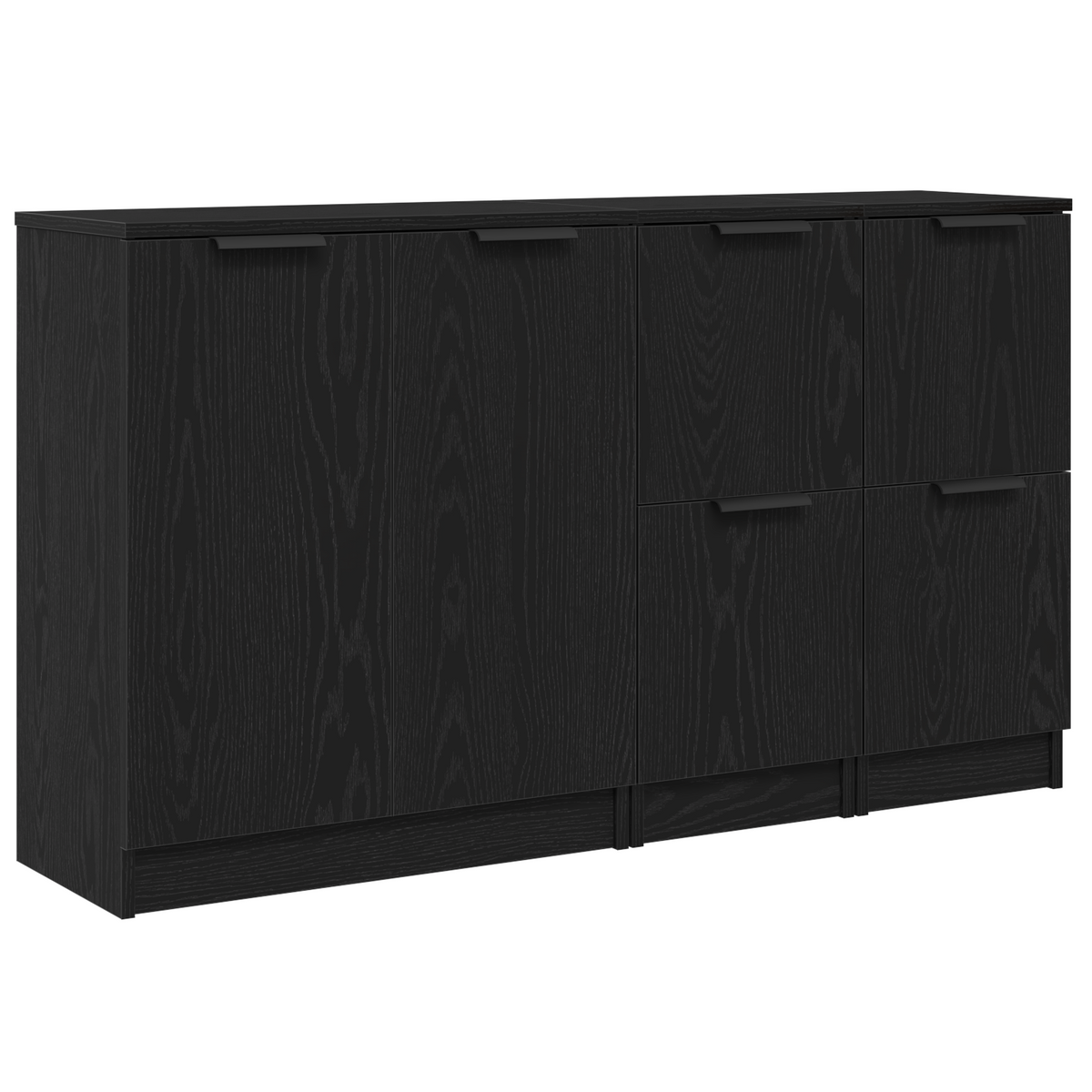 Buffet 3 pc Chêne noir 120 x 30 x 70 cm Bois d'ingénierie - XIOS