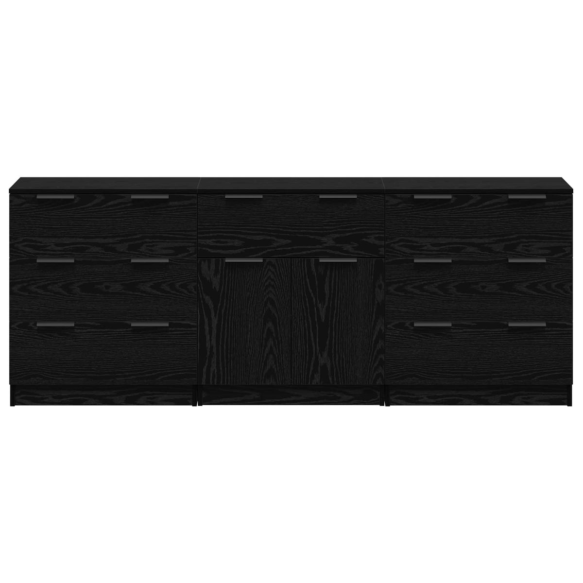 Buffet 3 pc Chêne noir 181 x 30 x 70 cm Bois d’ingénierie - XIOS