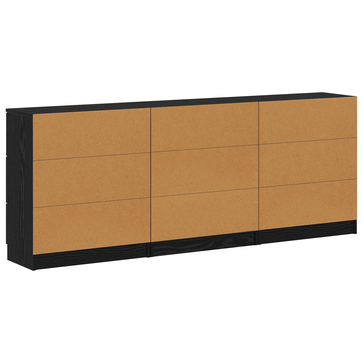 Buffet 3 pc Chêne noir 181 x 30 x 70 cm Bois d’ingénierie - XIOS