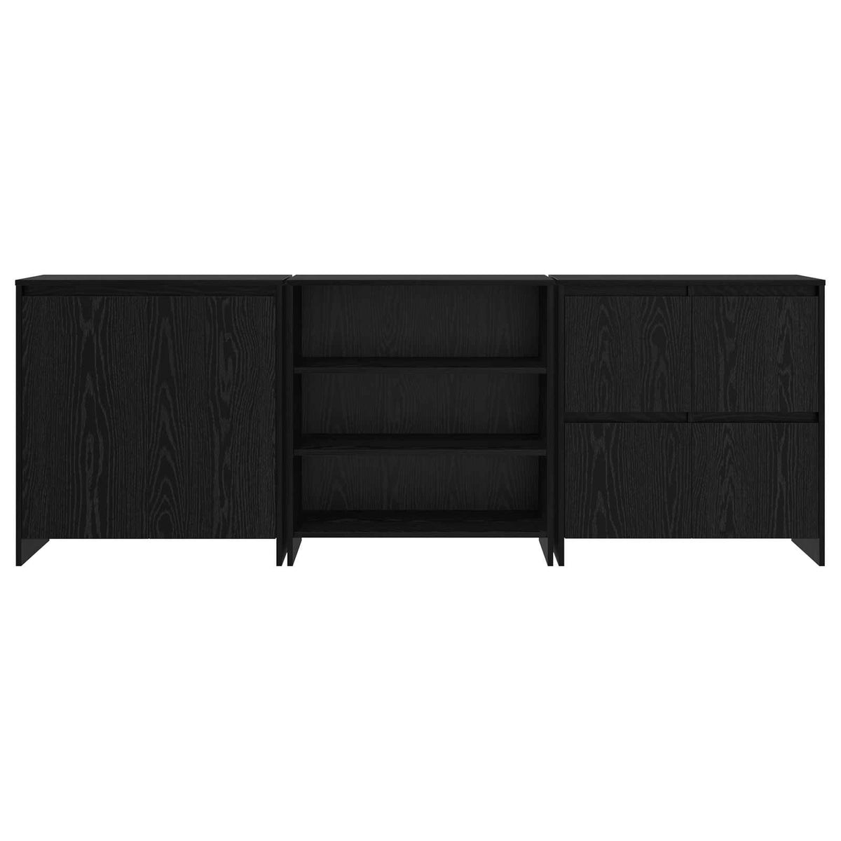 Buffet 3 pc Chêne noir 70 x 41 x 75 cm Bois d'ingénierie - XIOS