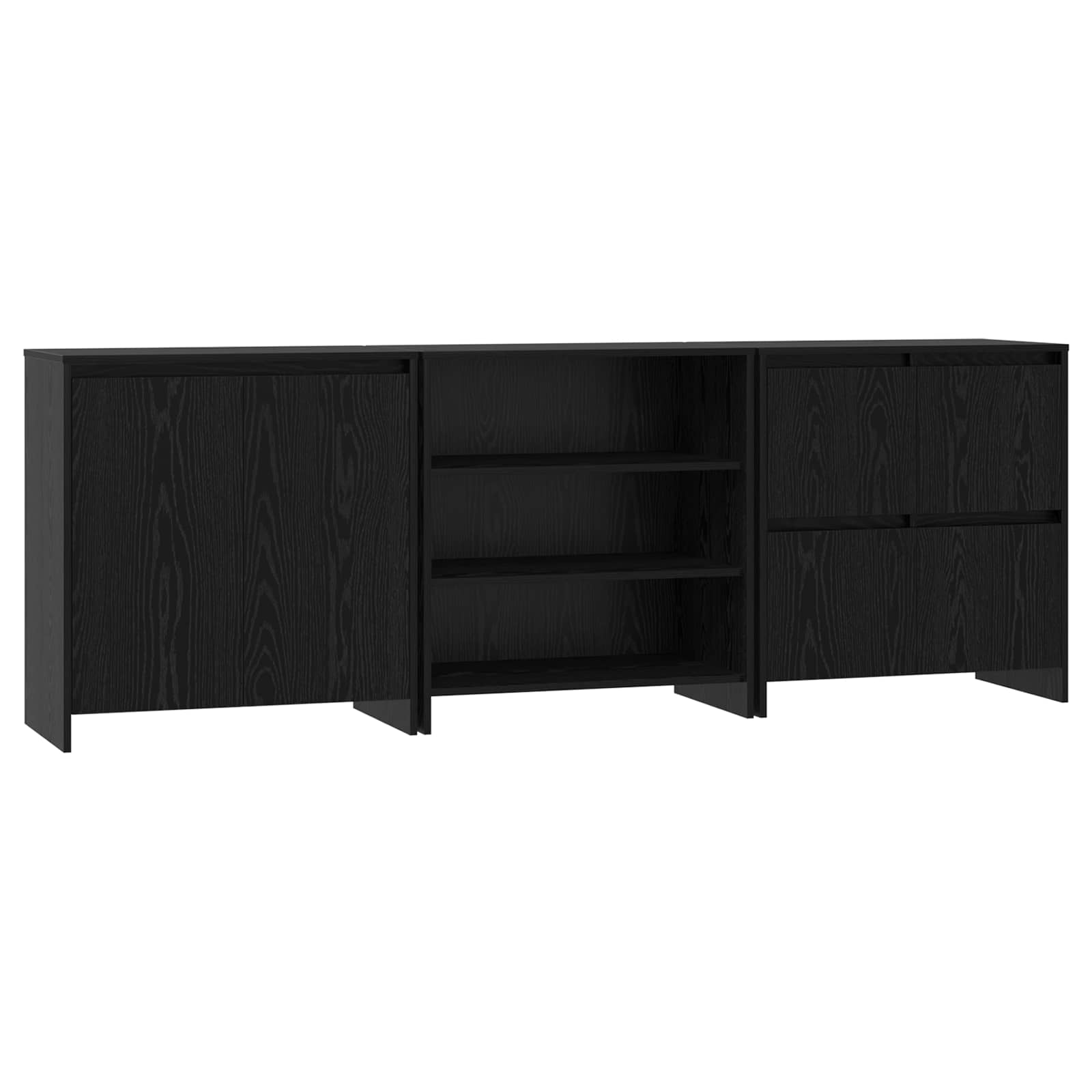 Buffet 3 pc Chêne noir 70 x 41 x 75 cm Bois d'ingénierie - XIOS