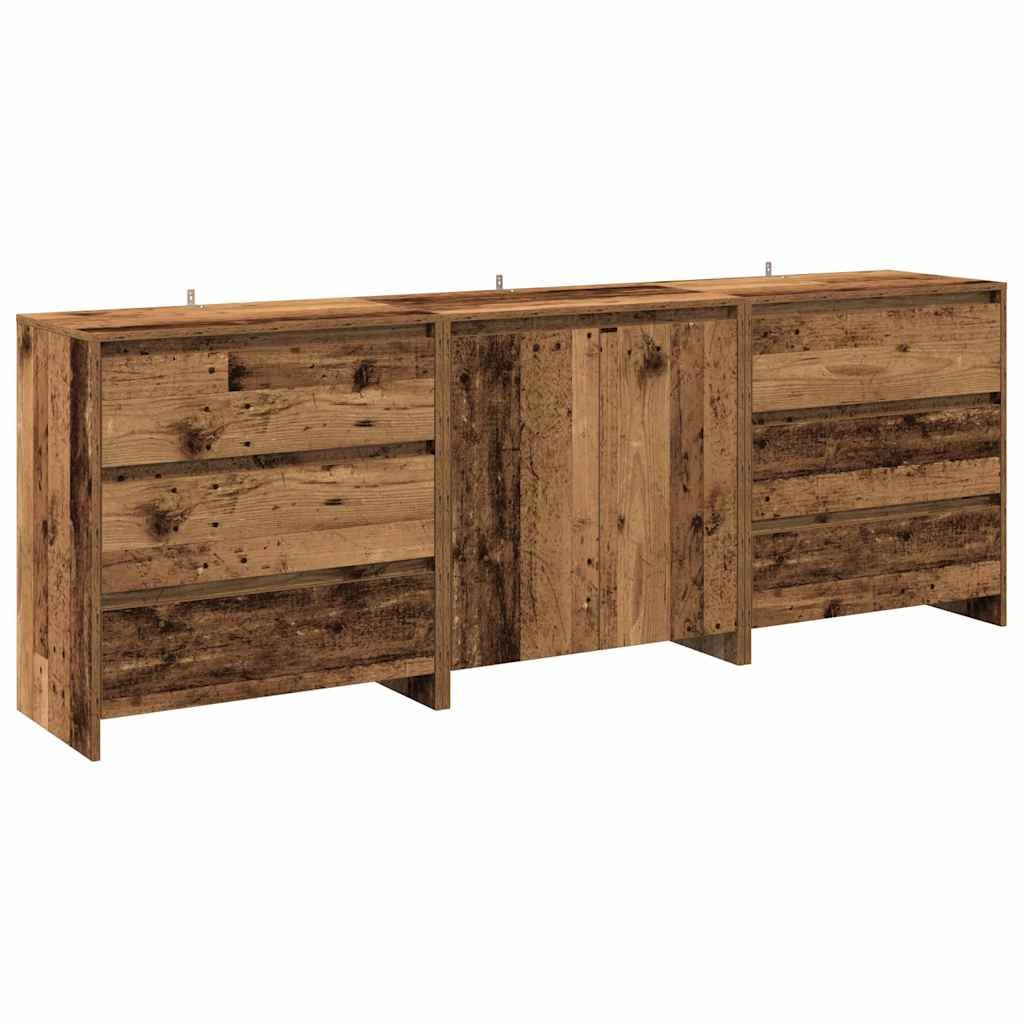 Buffet 3 pcs vieux bois bois d’ingénierie - XIOS