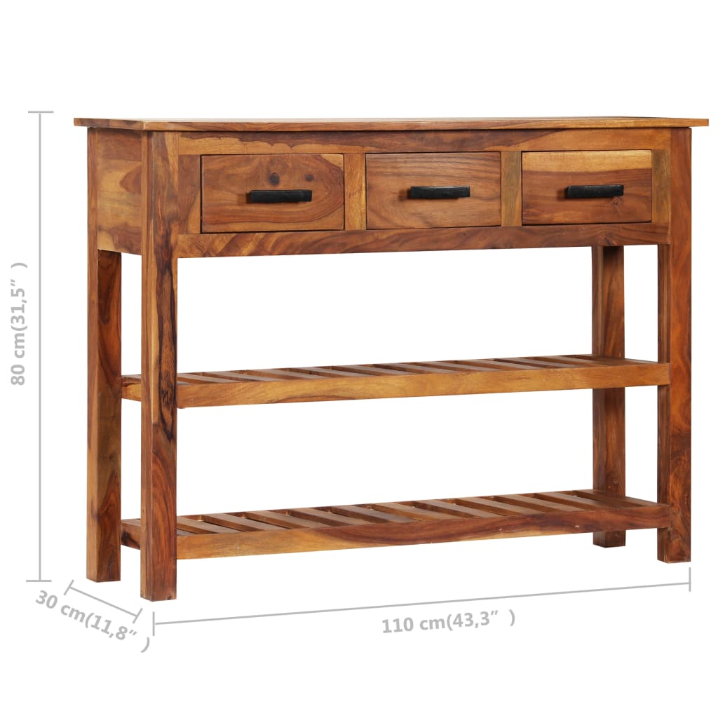 Buffet avec 3 tiroirs 110x30x80 cm Bois d'acacia massif - XIOS