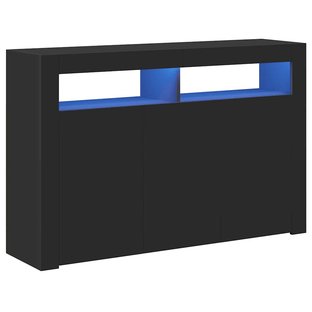 Buffet avec lumières LED noir 115,5x30x75 cm - XIOS