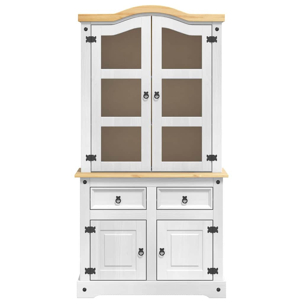 Buffet avec tiroir Corona Blanc 100 x 48,5 x 179 cm Pin massif - XIOS