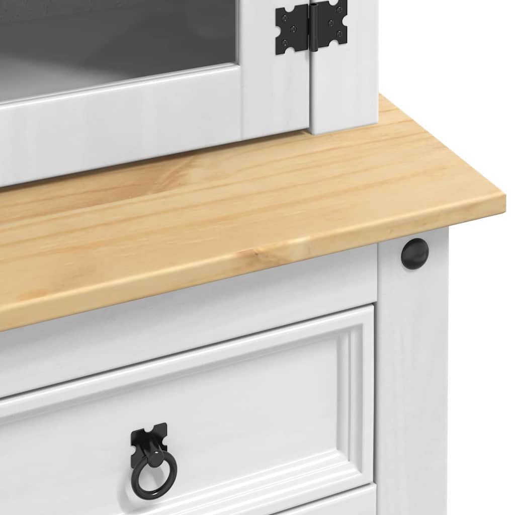 Buffet avec tiroir Corona Blanc 100 x 48,5 x 179 cm Pin massif - XIOS