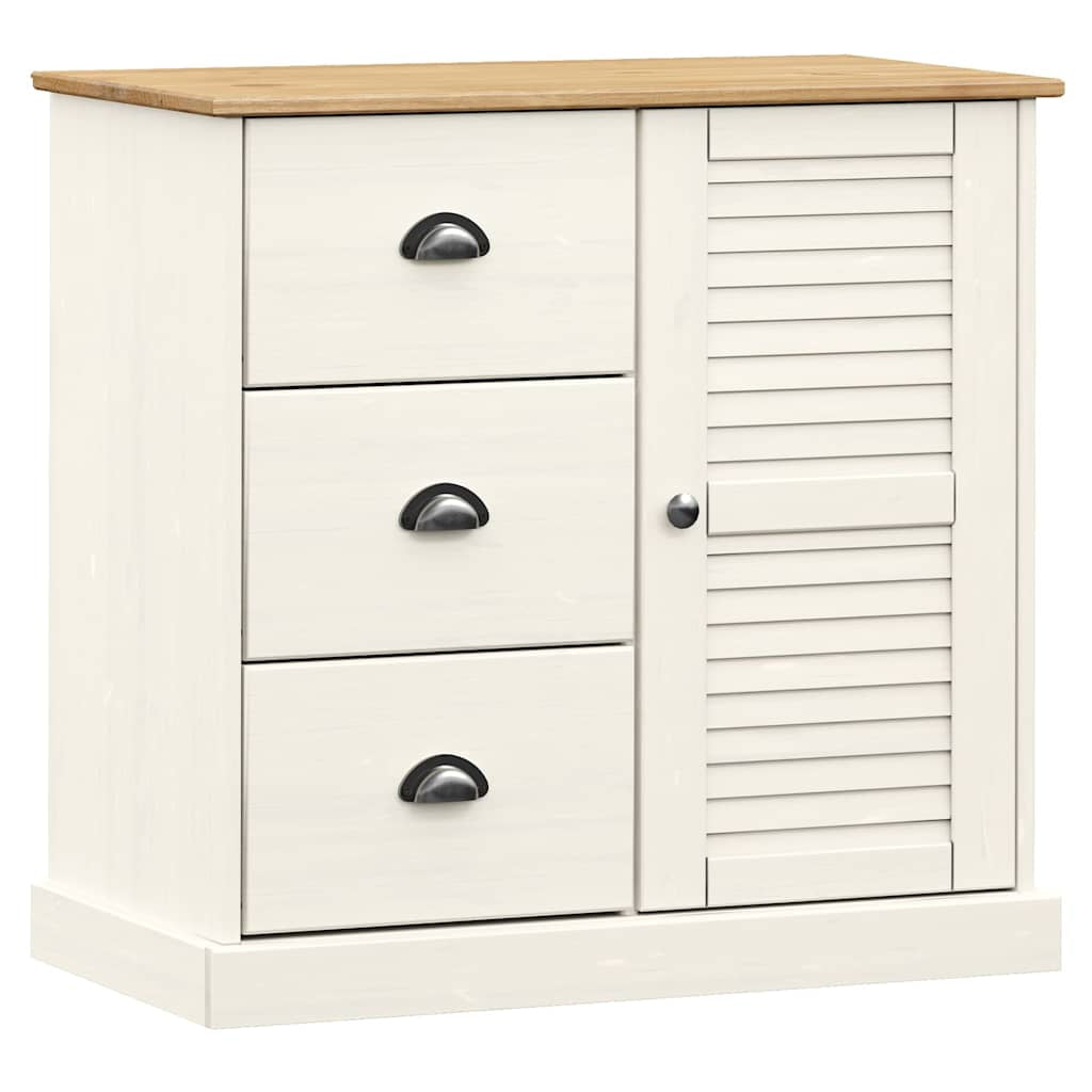 Buffet avec tiroirs VIGO 78x40x75 cm blanc bois massif de pin - XIOS