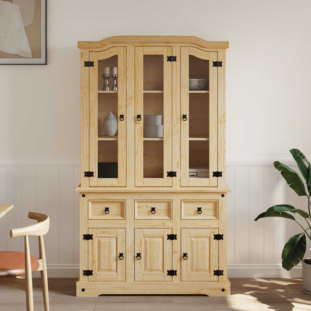 Buffet Corona marron 112x43x191,5 cm bois massif pin mexicain - XIOS