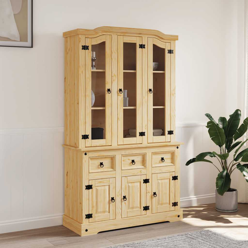 Buffet Corona marron 112x43x191,5 cm bois massif pin mexicain - XIOS