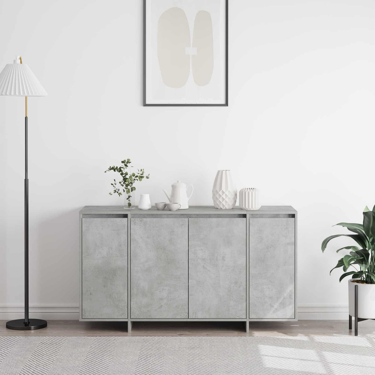 Buffet Gris béton 135 x 41 x 75 cm Bois d'ingénierie - XIOS